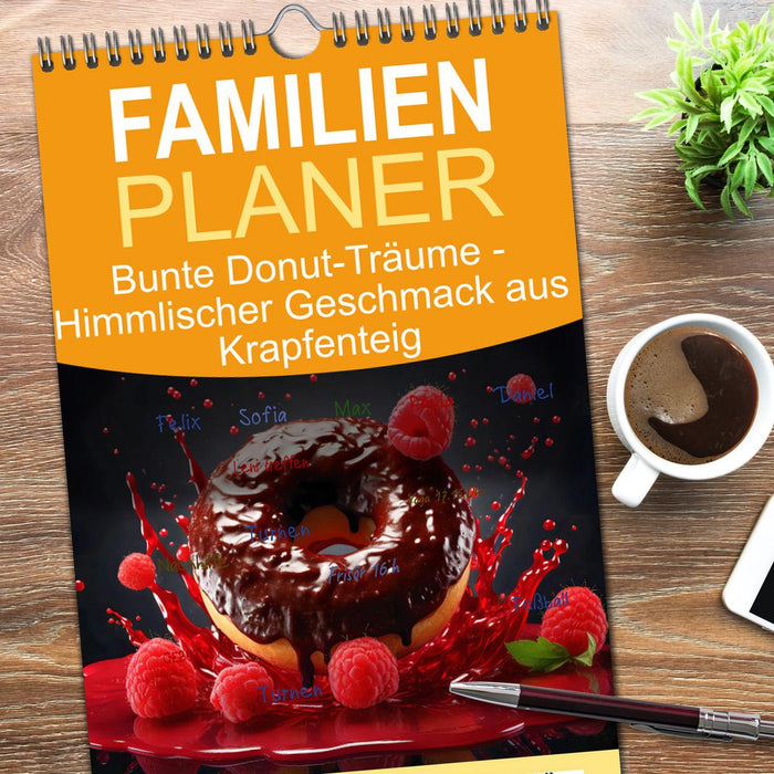 Bunte Donut-Träume - Himmlischer Geschmack aus Krapfenteig (CALVENDO Familienplaner 2026)