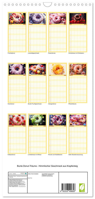Bunte Donut-Träume - Himmlischer Geschmack aus Krapfenteig (CALVENDO Familienplaner 2026)