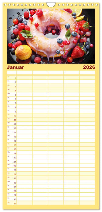 Bunte Donut-Träume - Himmlischer Geschmack aus Krapfenteig (CALVENDO Familienplaner 2026)