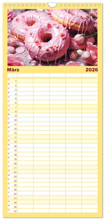 Bunte Donut-Träume - Himmlischer Geschmack aus Krapfenteig (CALVENDO Familienplaner 2026)