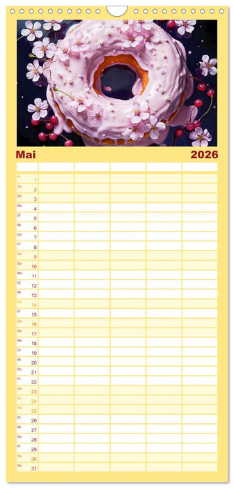 Bunte Donut-Träume - Himmlischer Geschmack aus Krapfenteig (CALVENDO Familienplaner 2026)