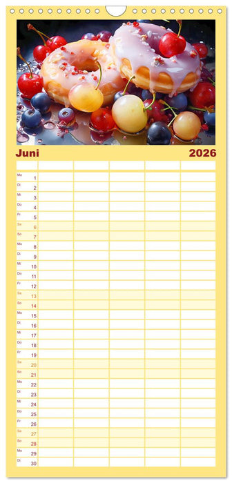 Bunte Donut-Träume - Himmlischer Geschmack aus Krapfenteig (CALVENDO Familienplaner 2026)