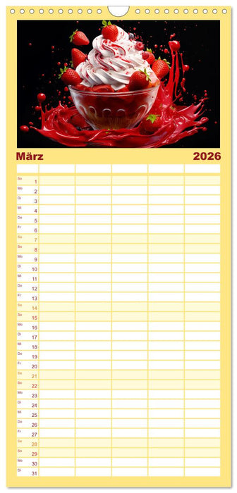 Erdbeerzauber - Erdbeer-Schlemmereien mit Eis und Kuchen en masse! (CALVENDO Familienplaner 2026)
