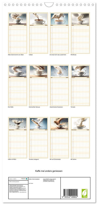Kaffe mal anders geniessen (CALVENDO Familienplaner 2026)