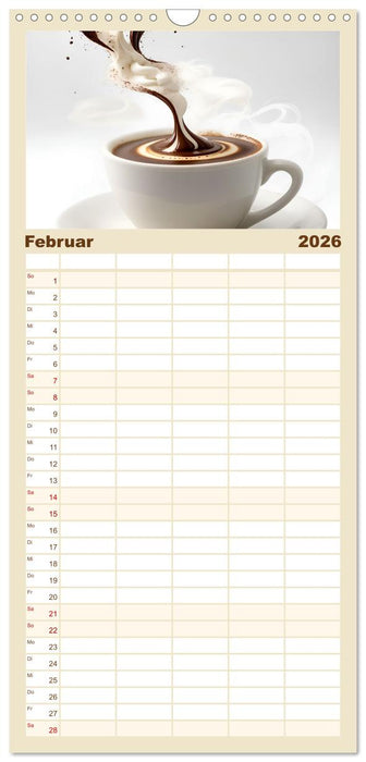 Kaffe mal anders geniessen (CALVENDO Familienplaner 2026)