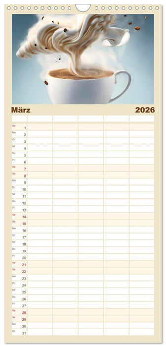 Kaffe mal anders geniessen (CALVENDO Familienplaner 2026)