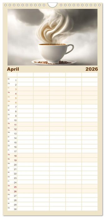 Kaffe mal anders geniessen (CALVENDO Familienplaner 2026)