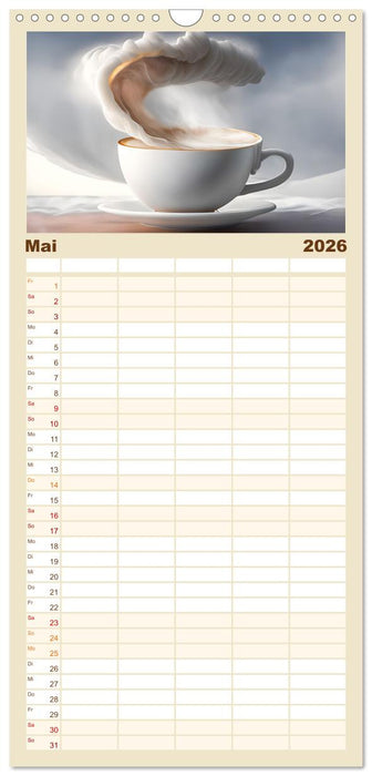 Kaffe mal anders geniessen (CALVENDO Familienplaner 2026)