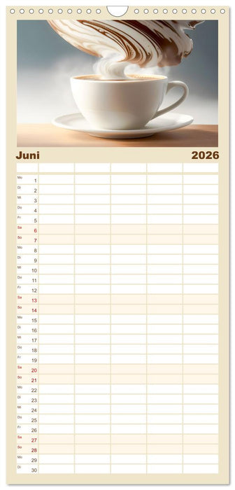 Kaffe mal anders geniessen (CALVENDO Familienplaner 2026)