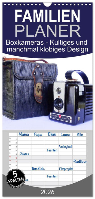 Boxkameras - Kultiges und manchmal klobiges Design (CALVENDO Familienplaner 2026)