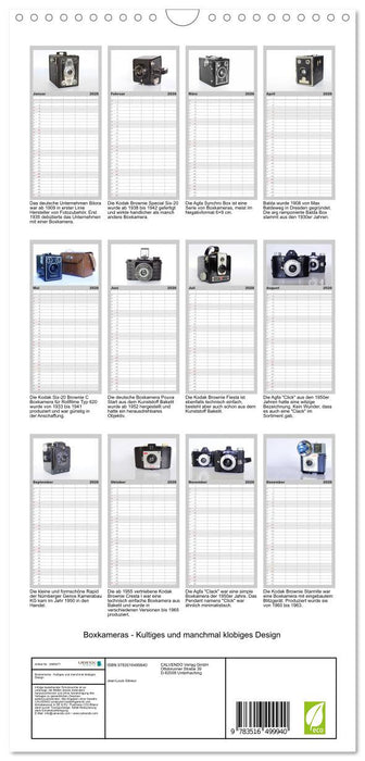 Boxkameras - Kultiges und manchmal klobiges Design (CALVENDO Familienplaner 2026)