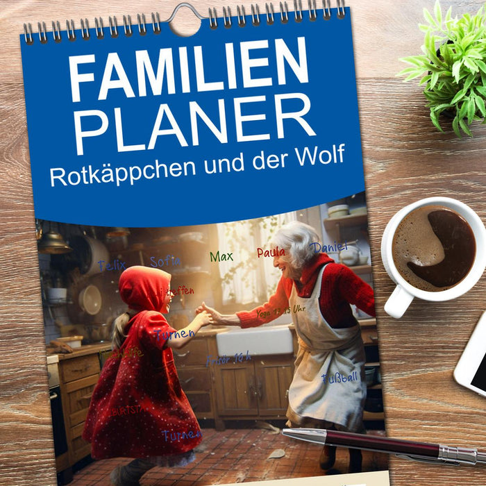 Rotkäppchen und der Wolf (CALVENDO Familienplaner 2026)