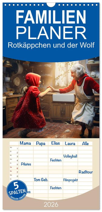 Rotkäppchen und der Wolf (CALVENDO Familienplaner 2026)