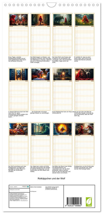 Rotkäppchen und der Wolf (CALVENDO Familienplaner 2026)