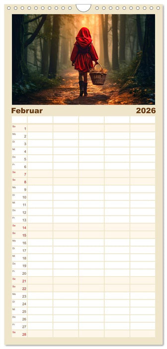Rotkäppchen und der Wolf (CALVENDO Familienplaner 2026)