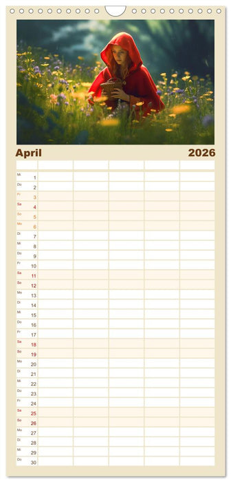 Rotkäppchen und der Wolf (CALVENDO Familienplaner 2026)