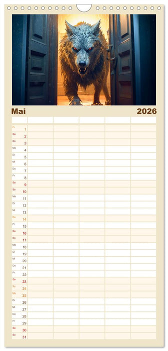 Rotkäppchen und der Wolf (CALVENDO Familienplaner 2026)