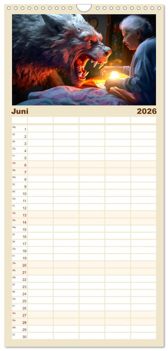 Rotkäppchen und der Wolf (CALVENDO Familienplaner 2026)