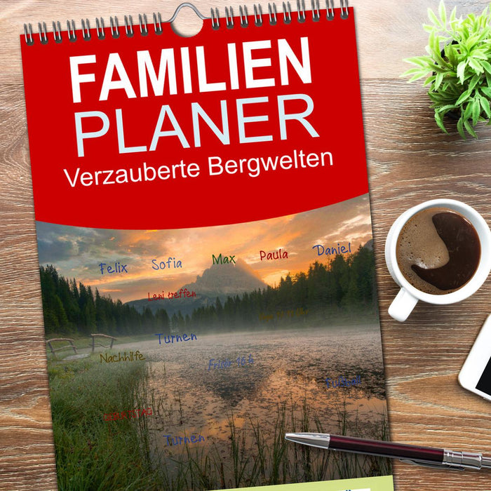 Verzauberte Bergwelten (CALVENDO Familienplaner 2026)