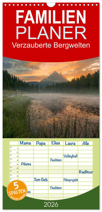 Verzauberte Bergwelten (CALVENDO Familienplaner 2026)