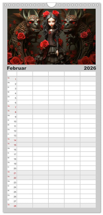 Little Gothic Queens. Surrealistische Illustrationen (CALVENDO Familienplaner 2026)
