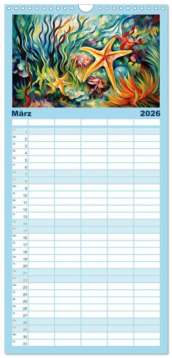 Unterwasserwelt, bunt und wunderschön (CALVENDO Familienplaner 2026)