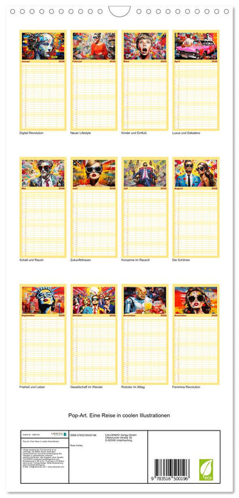 Pop-Art. Eine Reise in coolen Illustrationen (CALVENDO Familienplaner 2026)