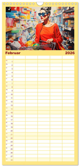 Pop-Art. Eine Reise in coolen Illustrationen (CALVENDO Familienplaner 2026)