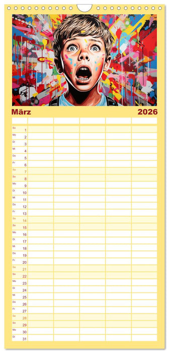 Pop-Art. Eine Reise in coolen Illustrationen (CALVENDO Familienplaner 2026)