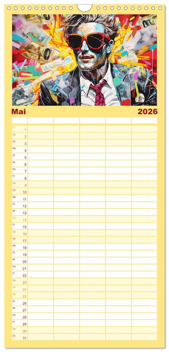 Pop-Art. Eine Reise in coolen Illustrationen (CALVENDO Familienplaner 2026)