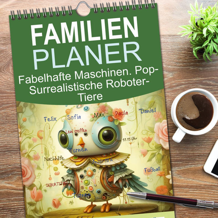 Fabelhafte Maschinen. Pop-Surrealistische Roboter-Tiere (CALVENDO Familienplaner 2026)