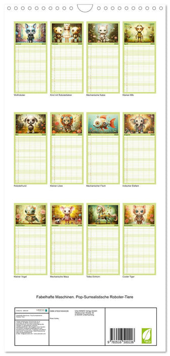 Fabelhafte Maschinen. Pop-Surrealistische Roboter-Tiere (CALVENDO Familienplaner 2026)