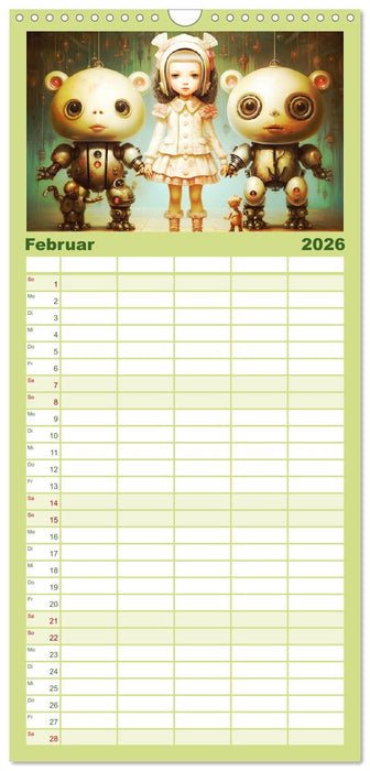 Fabelhafte Maschinen. Pop-Surrealistische Roboter-Tiere (CALVENDO Familienplaner 2026)