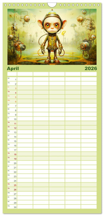 Fabelhafte Maschinen. Pop-Surrealistische Roboter-Tiere (CALVENDO Familienplaner 2026)