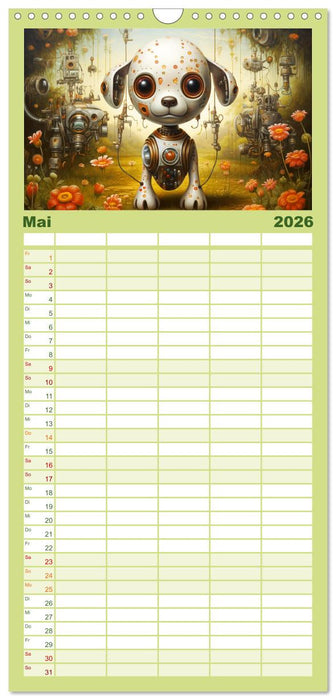 Fabelhafte Maschinen. Pop-Surrealistische Roboter-Tiere (CALVENDO Familienplaner 2026)
