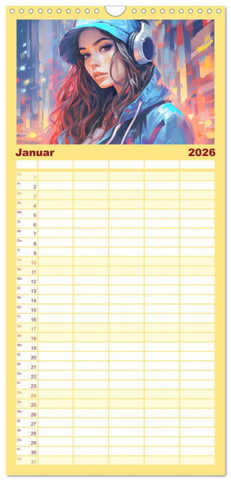 Urban Girls. Paintings (CALVENDO Familienplaner 2026)