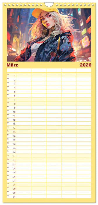 Urban Girls. Paintings (CALVENDO Familienplaner 2026)