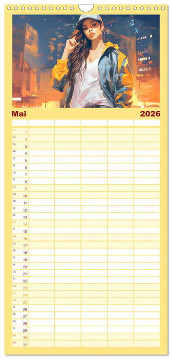 Urban Girls. Paintings (CALVENDO Familienplaner 2026)