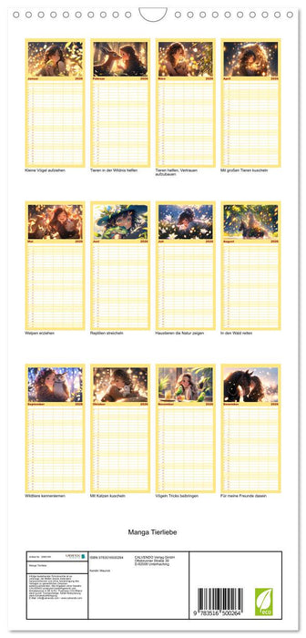 Manga Tierliebe (CALVENDO Familienplaner 2026)