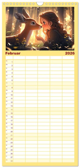 Manga Tierliebe (CALVENDO Familienplaner 2026)