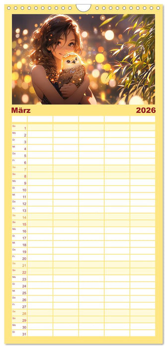 Manga Tierliebe (CALVENDO Familienplaner 2026)