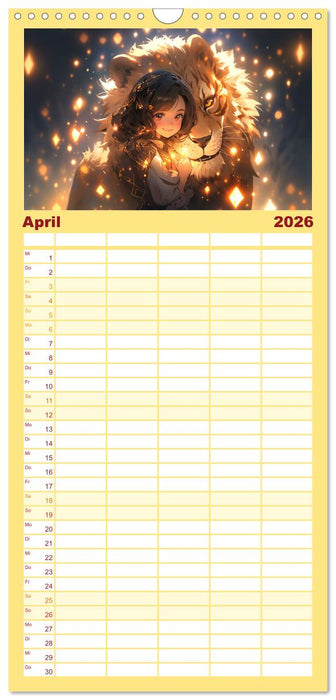 Manga Tierliebe (CALVENDO Familienplaner 2026)