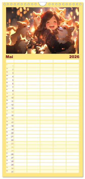 Manga Tierliebe (CALVENDO Familienplaner 2026)