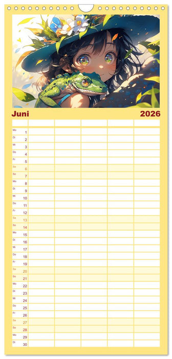 Manga Tierliebe (CALVENDO Familienplaner 2026)