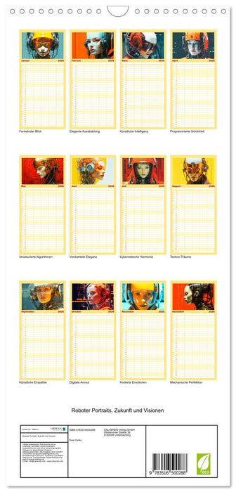 Roboter Portraits. Zukunft und Visionen (CALVENDO Familienplaner 2026)