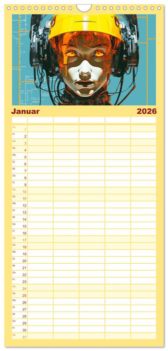 Roboter Portraits. Zukunft und Visionen (CALVENDO Familienplaner 2026)