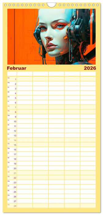 Roboter Portraits. Zukunft und Visionen (CALVENDO Familienplaner 2026)
