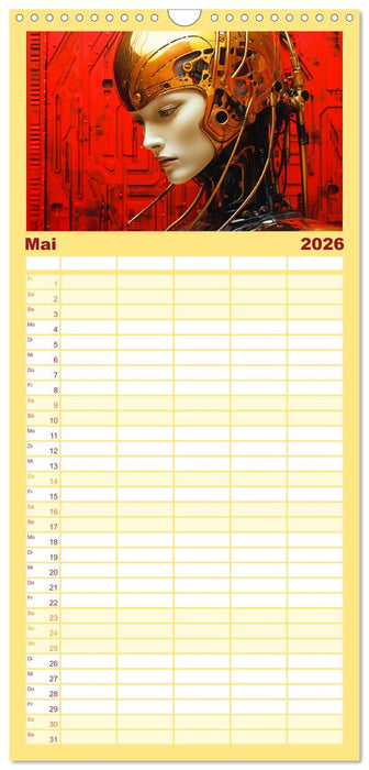 Roboter Portraits. Zukunft und Visionen (CALVENDO Familienplaner 2026)