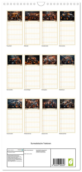 Surrealistische Traktoren (CALVENDO Familienplaner 2026)