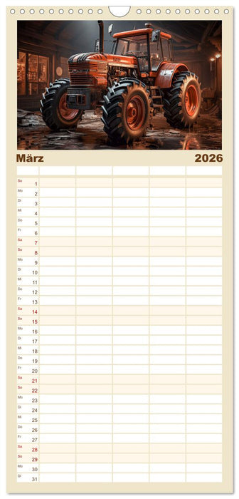 Surrealistische Traktoren (CALVENDO Familienplaner 2026)